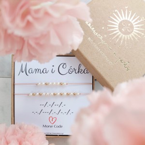 Komplet Bransoletek dla MAMY i CÓRKI. Morse Code. Złoto, Srebro.