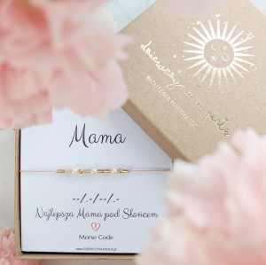 MAMA Bransoletka Morse Code. PERŁY, Złoto, Srebro. PREZENT Idealny