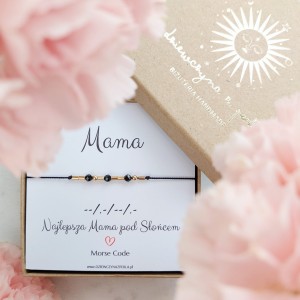 MAMA Bransoletka Morse Code. SPINEL, Złoto, Srebro. Idealny Prezent
