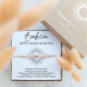 BABCIU Jesteś Moim Słońcem BRANSOLETKA. Prezent dla Babci