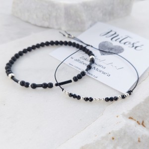 MIŁOŚĆ komplet bransoletek dla Zakochanych. Złoto, Srebro, Kamienie