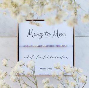 Bransoletka Motywacyjna MASZ TĘ MOC (Ametyst) Złoto, Srebro. Talizman