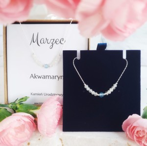Naszyjnik Urodzinowy MARZEC (AKWAMARYN)