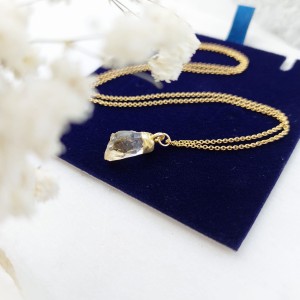 Surowy CYTRYN, ZŁOTO Naszyjnik Talizman Przyciągający Szczęście