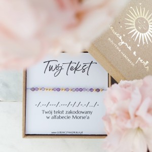 TWÓJ TEKST Morse Code PERSONALIZOWANA Bransoletka. Złoto, Srebro (1 Kamień) 