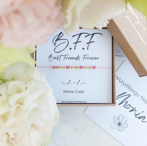 BFF Bransoletka Przyjaźni. BEST FRIENDS FOREVER. Złoto, Srebro, Turmalin. Idealny PREZENT dla Przyjaciółki