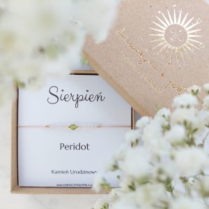 Bransoletka Urodzinowa SIERPIEŃ (PERIDOT) Idealny prezent na urodziny